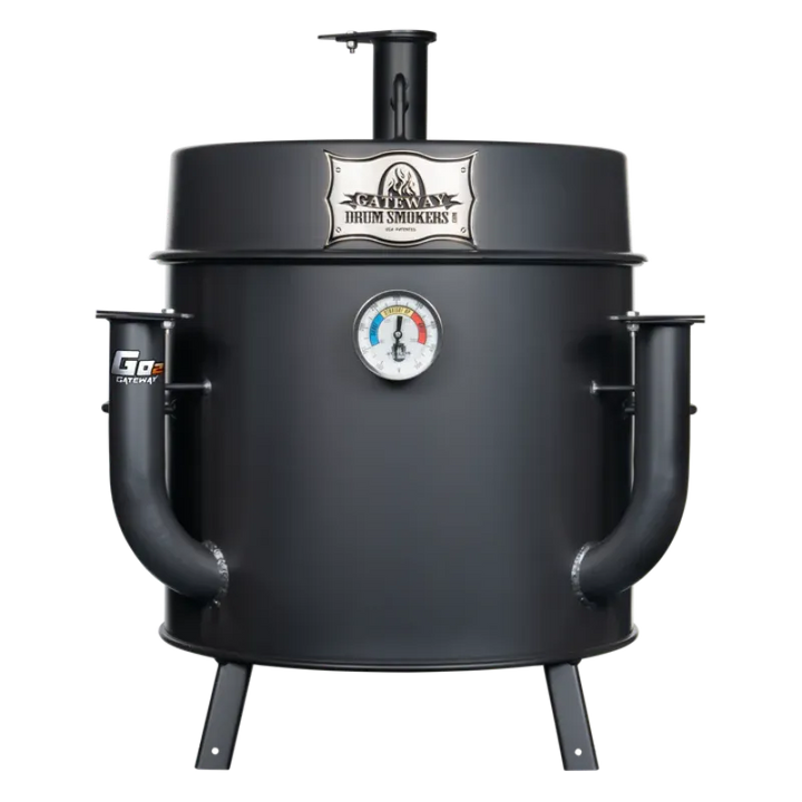 Gateway Smoker Go2 Mini Drum Black Front log