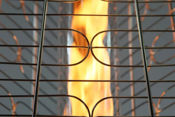 RADtec Pyramid Flame Propane Patio Heater Stainless Steel flame closeup