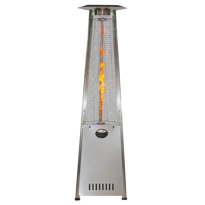 RADtec Pyramid Flame Propane Patio Heater Stainless Steel working