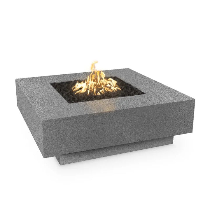 The Outdoor Plus Cabo Square Fire Pit Powder Coated Silver Vein