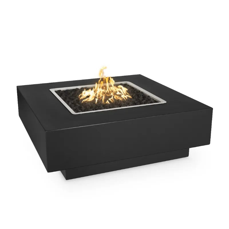 The Outdoor Plus Cabo Square Fire Pit black powder coated