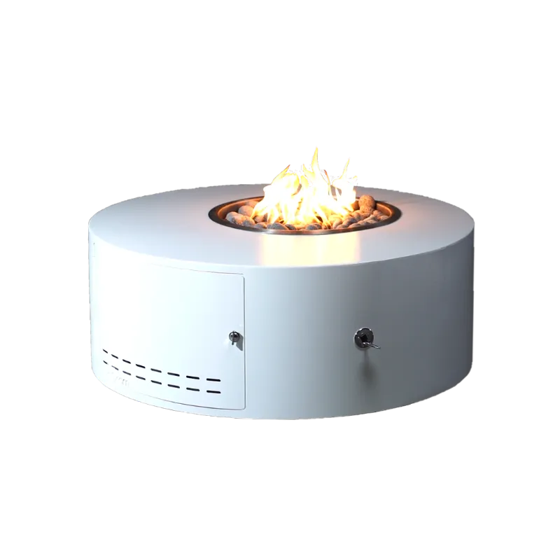 The Outdoor Plus Isla fire pit white powder coat