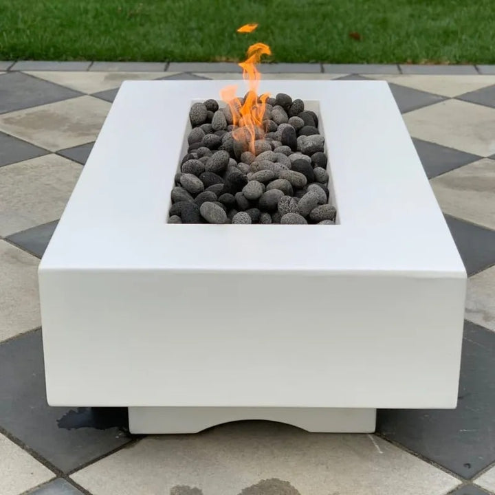The Outdoor Plus Limestone GFRC Concrete 48 inch Del Mar Fire Pit