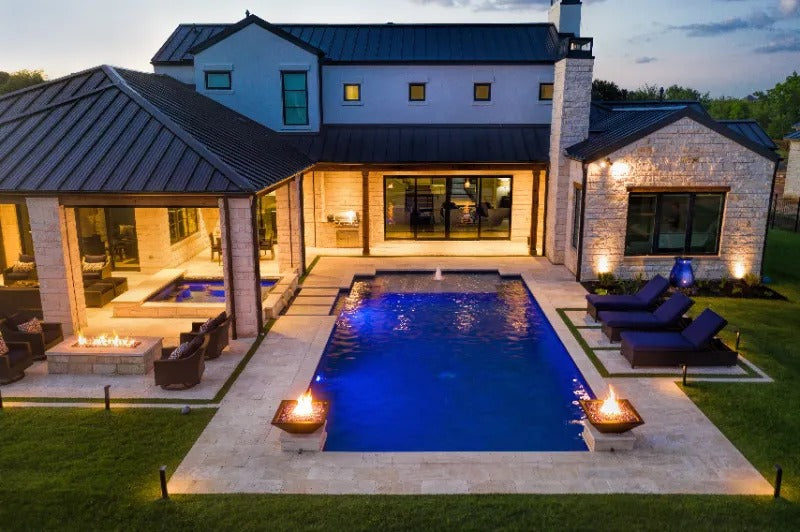 The Outdoor Plus Maya Fire Bowl GFRC Chestnut