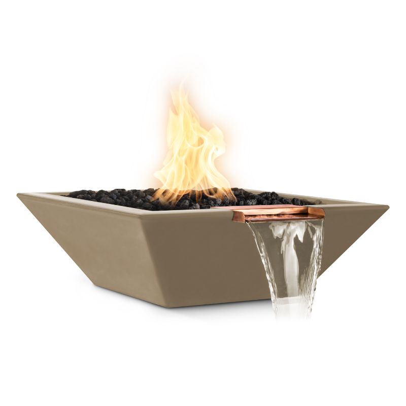 The Outdoor Plus Maya GFRC fire and water bowl brown