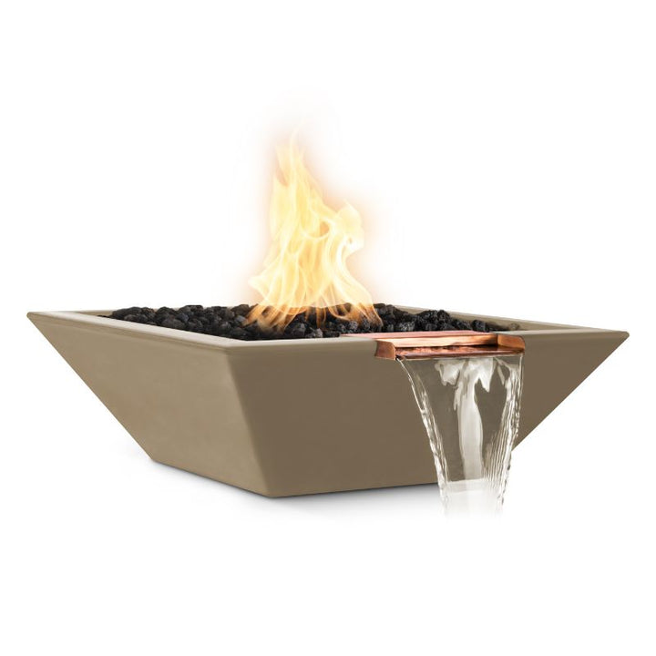 The Outdoor Plus Maya GFRC fire and water bowl brown