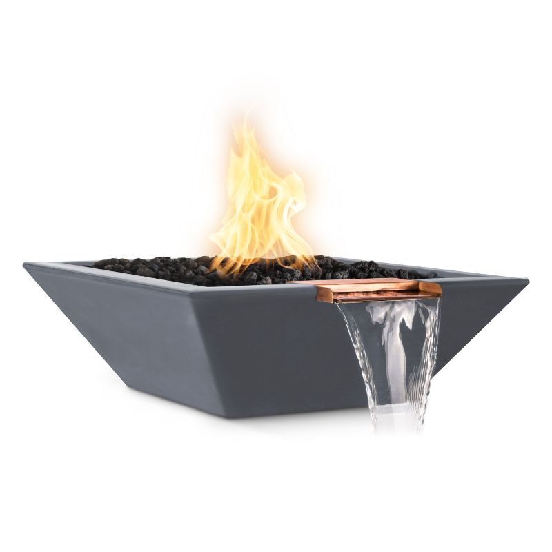 The Outdoor Plus Maya GFRC fire and water bowl gray