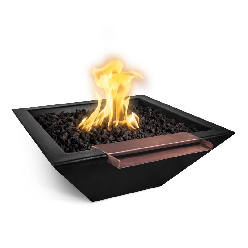 The Outdoor Plus Maya fire and water bowl black wide spill