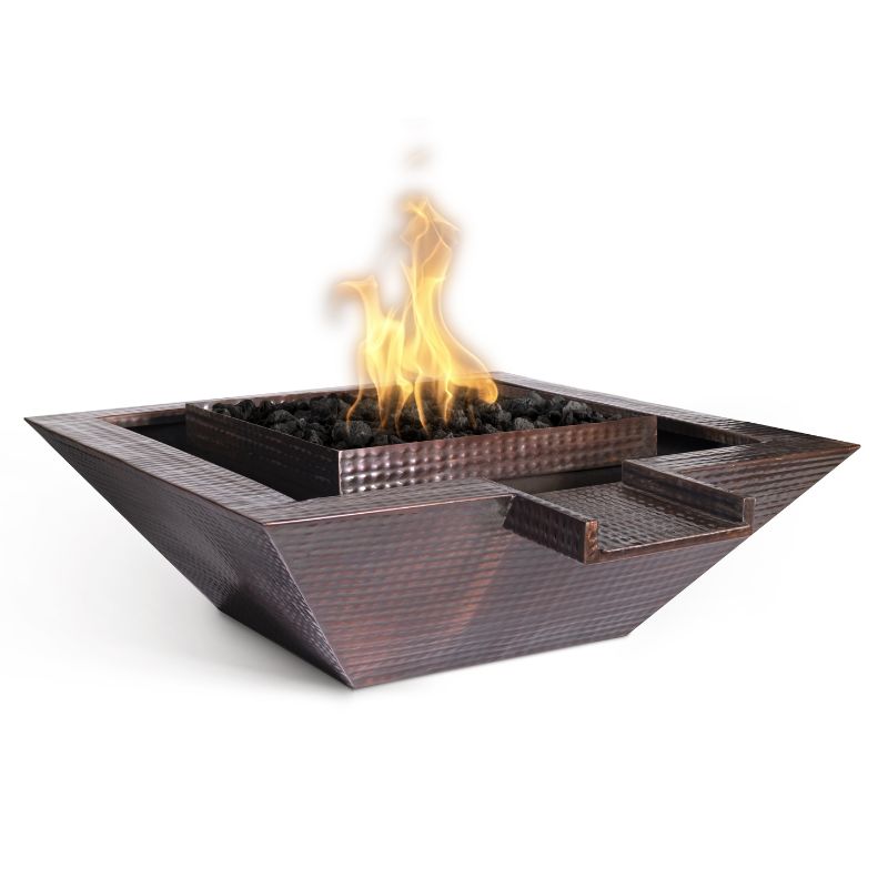 The Outdoor Plus Maya fire and water bowl copper gravity spill