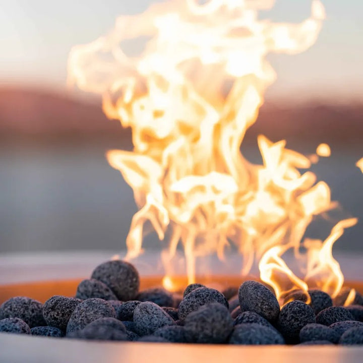 The Outdoor Plus Outback fire table bullet burner close up