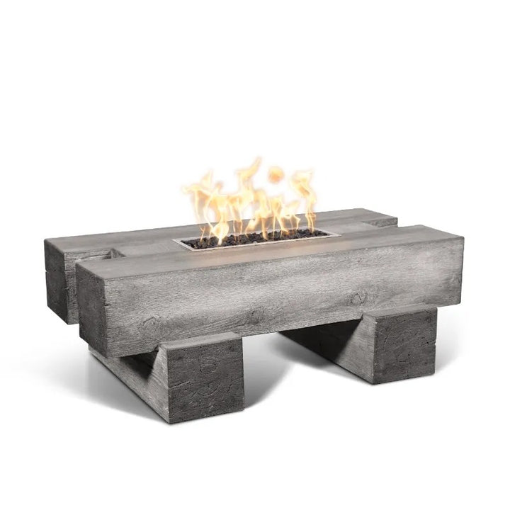 The Outdoor Plus Palo fire pit GFRC woodgrain ivory