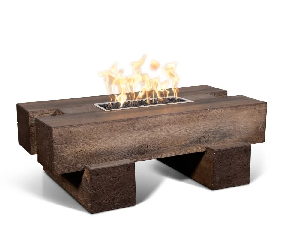 The Outdoor Plus Palo fire pit GFRC woodgrain oak