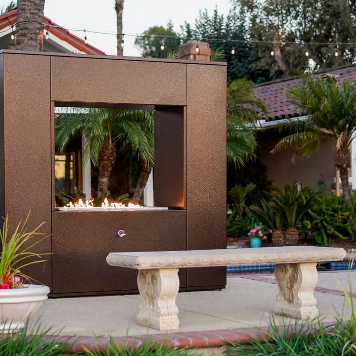 The Outdoor Plus Williams Fireplace by bench