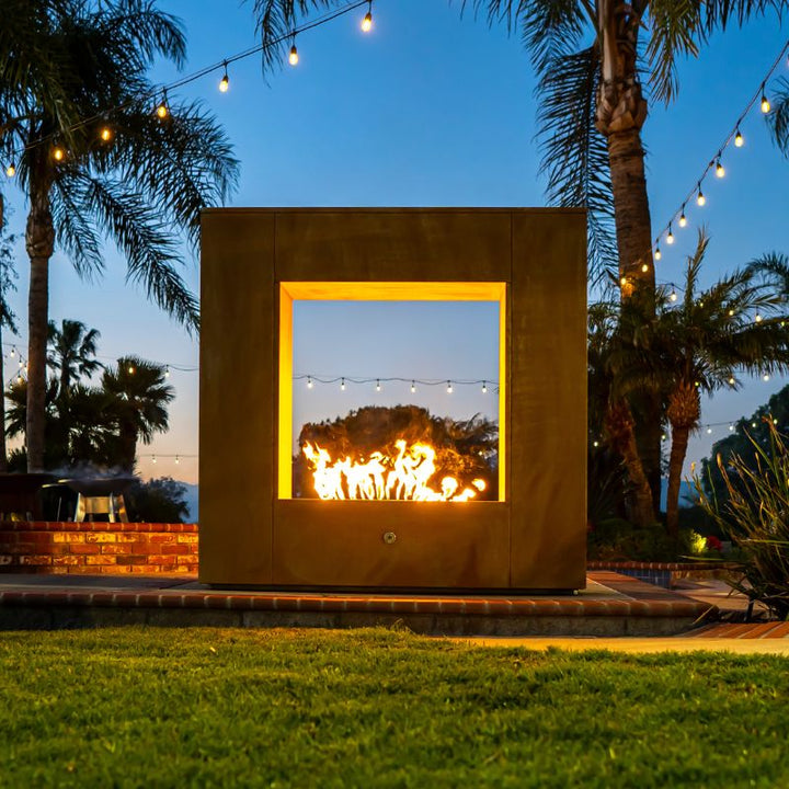 The Williams Outdoor Fireplace - 84" Corten Steel
