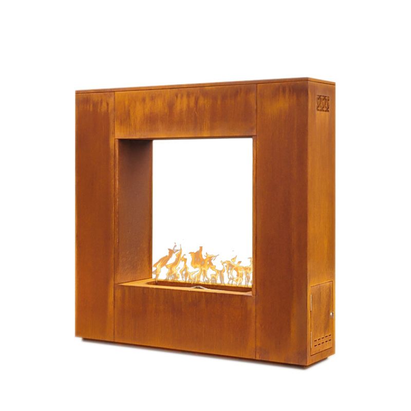 The Williams Outdoor Fireplace - 84" Corten Steel