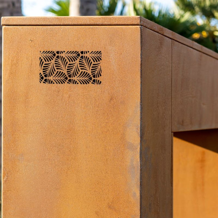 The Williams Outdoor Fireplace - 84" Corten Steel