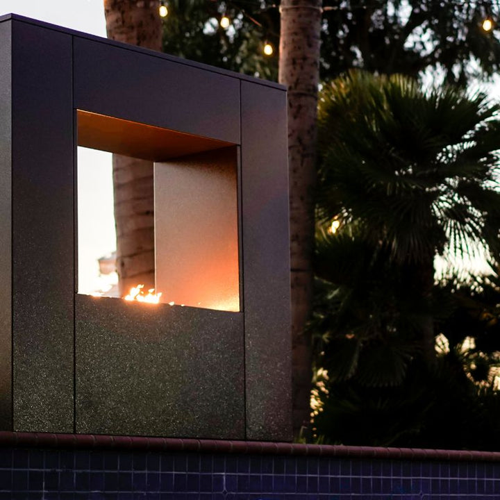 The Outdoor Plus Williams Fireplace evening