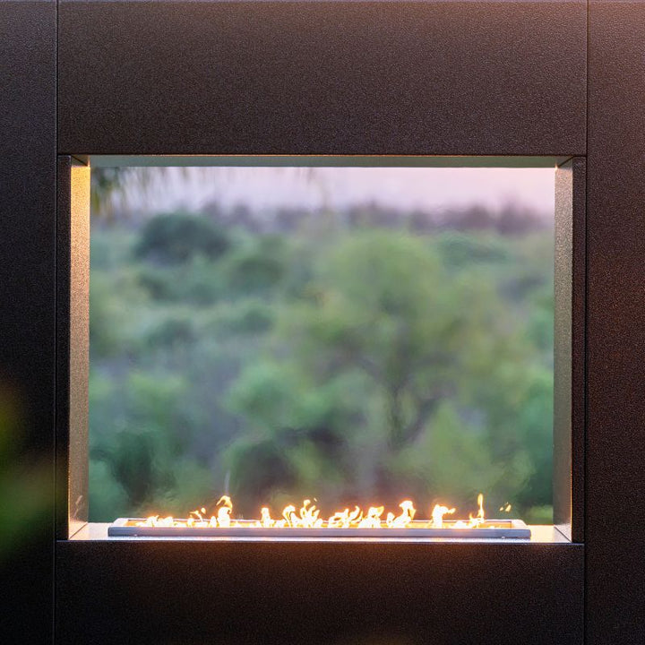 The Outdoor Plus Williams Fireplace view of flames