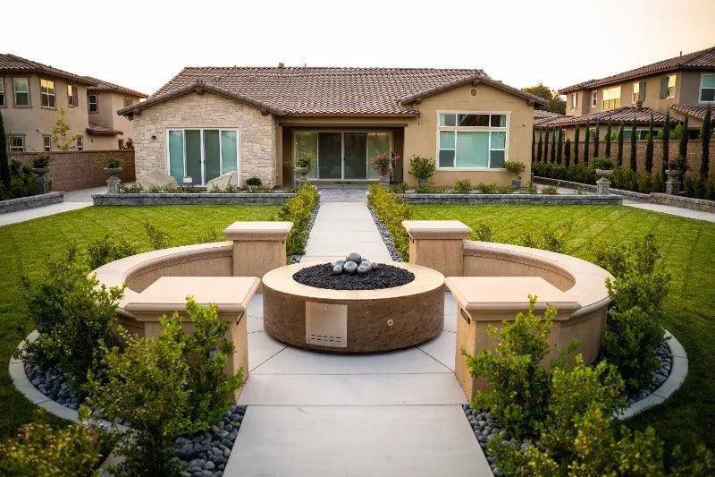 Unity fire pit house entrance