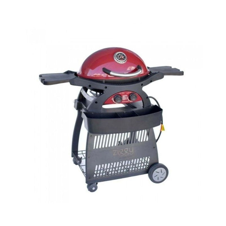 Ziggy By Ziegler & Brown Twin Grill LPG Classic On Cart (Chilli Red)