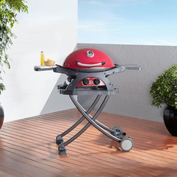 Ziggy By Ziegler & Brown Twin Grill LPG On Folding Cart (Chilli Red)