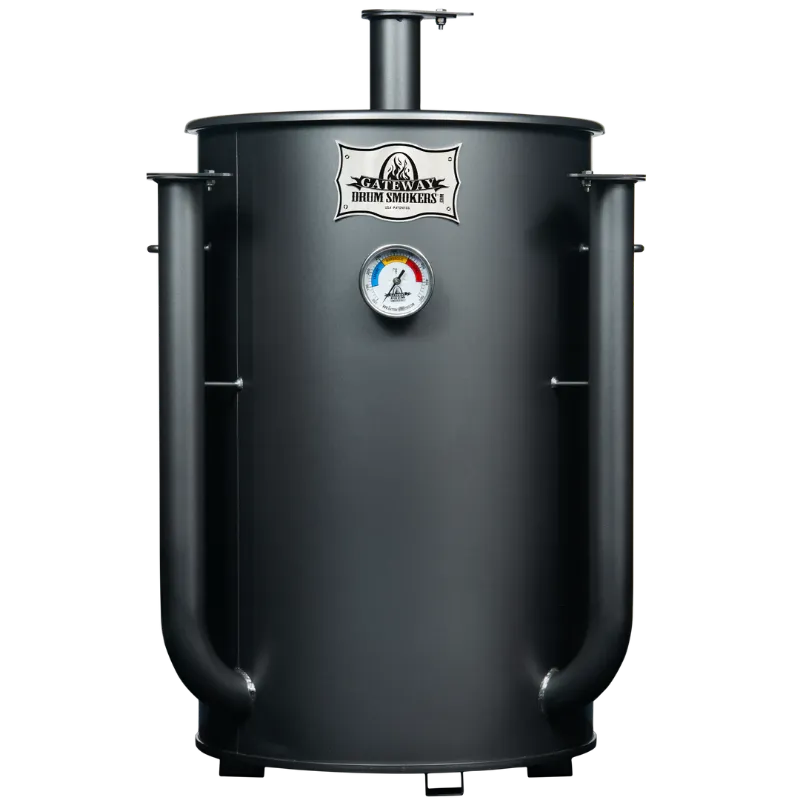 30 Gallon Gateway Drum Smoker Matte Charcoal Front