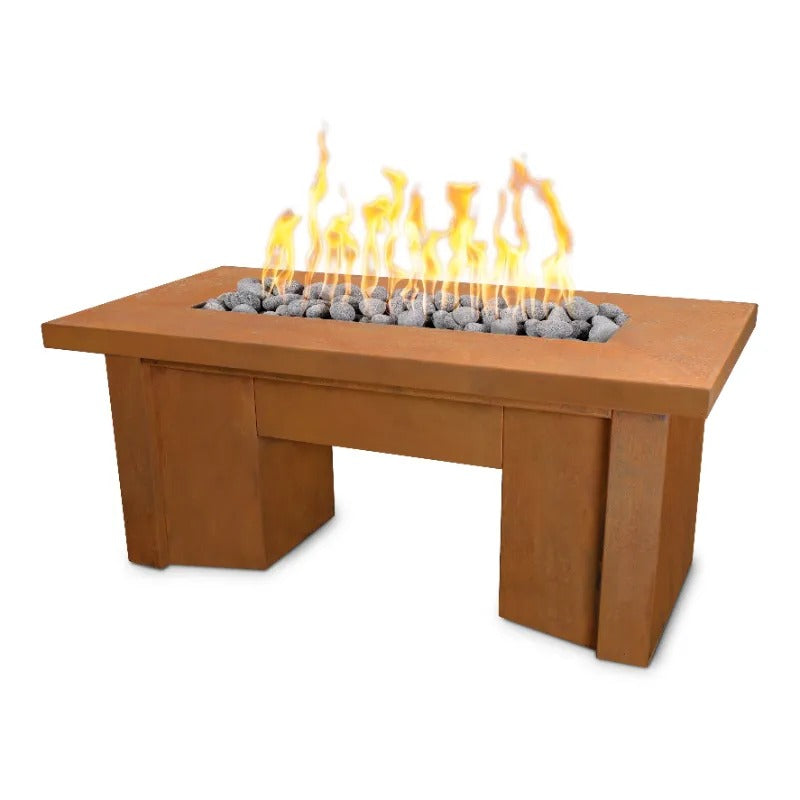 Alameda fire table made of corten steel.