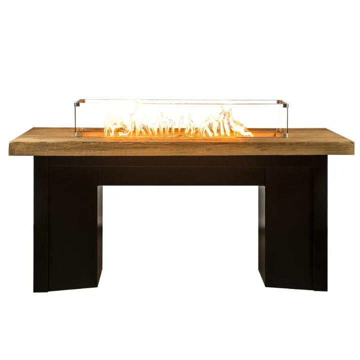 Bullet burner flames on an Alameda fire table.