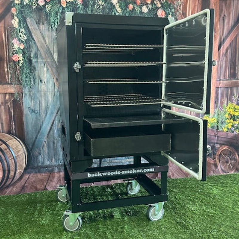 Backwoods Fatboy GS smoker front door open
