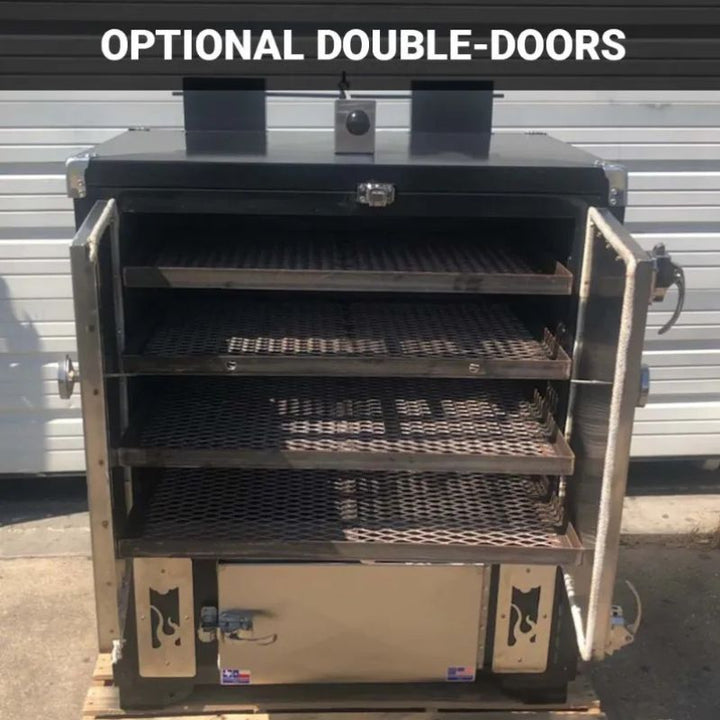 Backwoods Smoker Piglet Plus charcoal smoker double doors interior