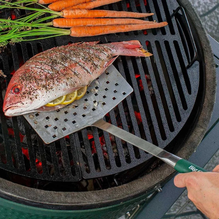 Big Green Egg Spatula Wide flipping fish