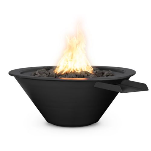 Cazo fire and water bowl black powder coated finish.