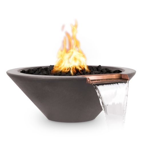 Cazo fire and water bowl chestnut GFRC finish.