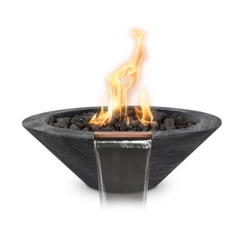 Cazo fire and water bowl ebony wood grain finish.