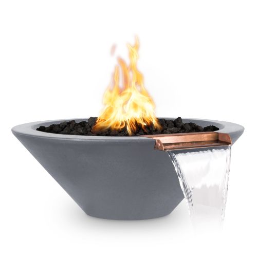 Cazo fire and water bowl gray GFRC finish.