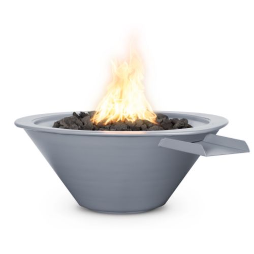 Cazo fire and water bowl gray powder coated finish.