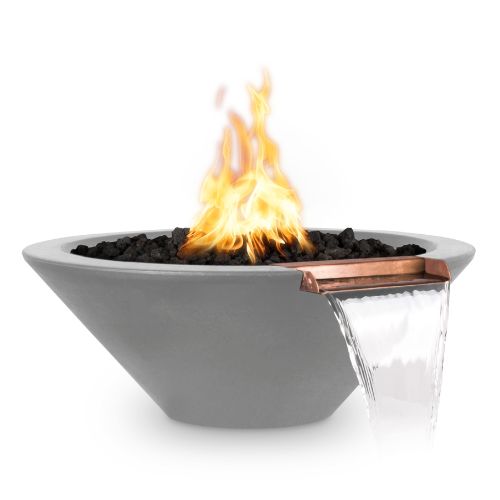 Cazo fire and water bowl natural gray GFRC finish.