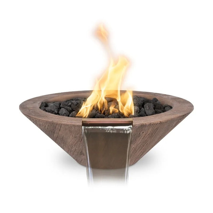 Cazo fire and water bowl oak wood grain finish.