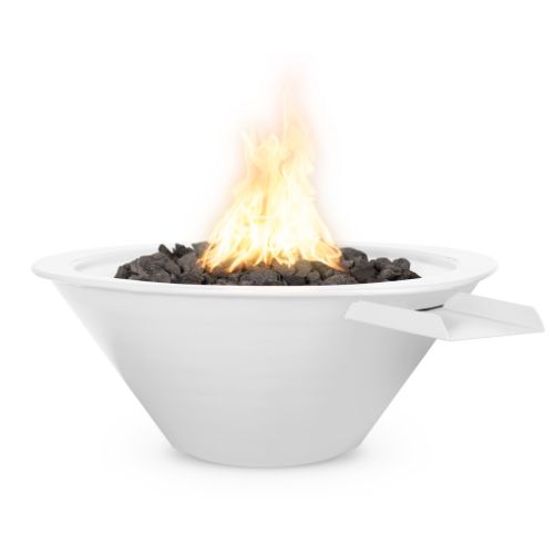 Cazo fire and water bowl white powder coated finish.