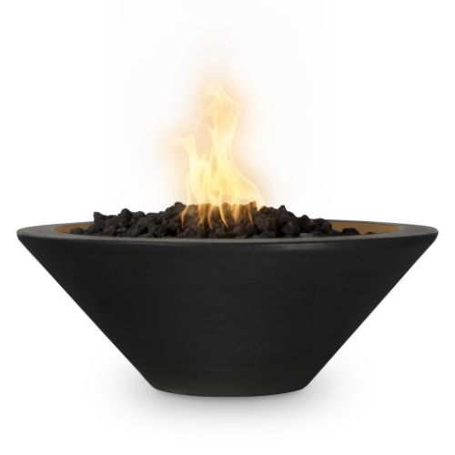 Cazo fire bowl with a black GFRC finish.