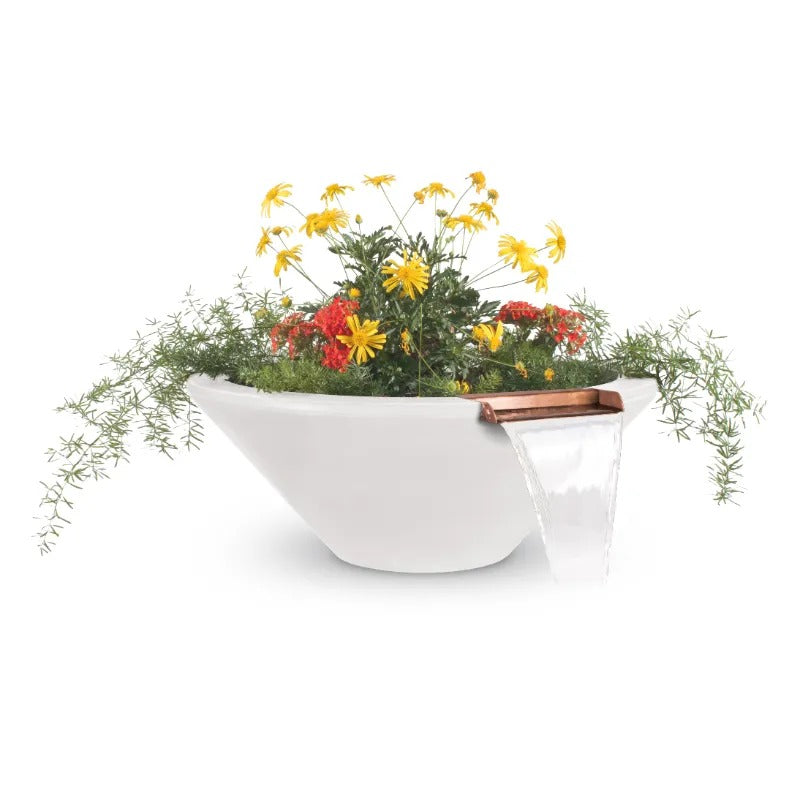 Cazo planter and water bowl with a limestone finish