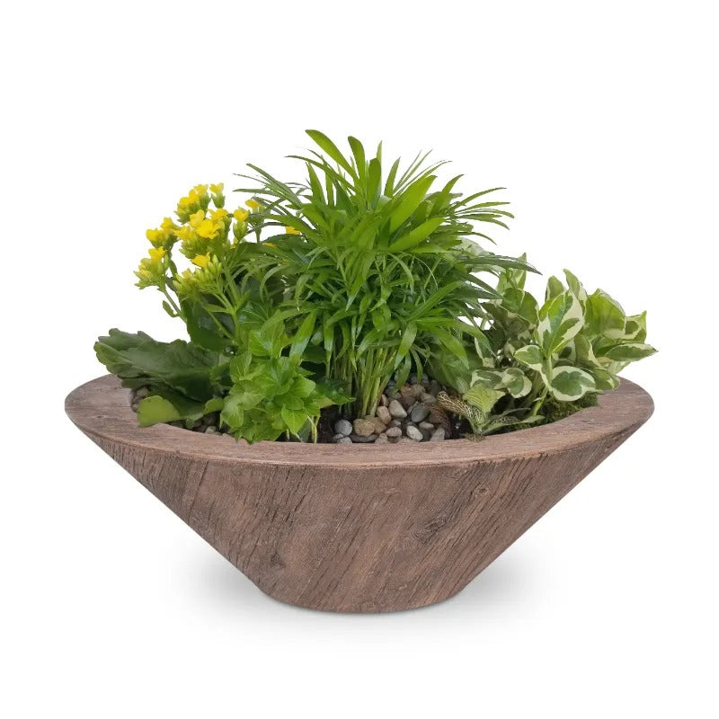 Cazo Planter Bowl - 24" Woodgrain GFRC