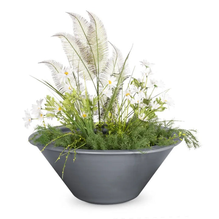 Cazo planter bowl gray powder coated