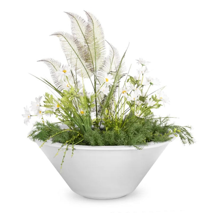 Cazo planter bowl white powder coated