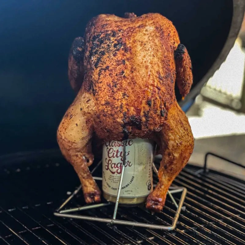 Cooking beer can chicken