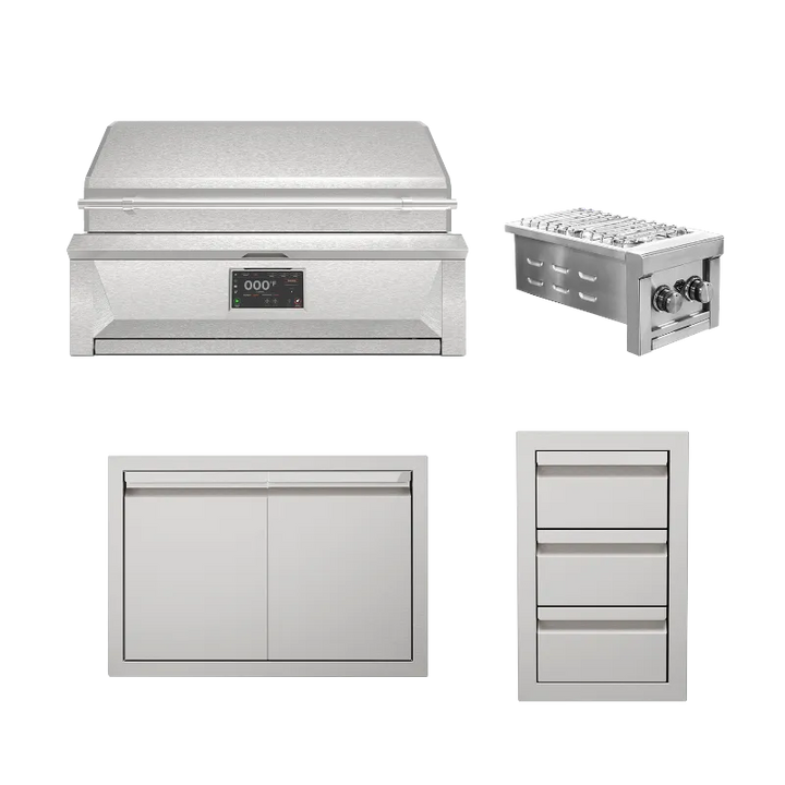 Diamond Pellet Grill Signature Collection 2 with pellet grill and double side burner.