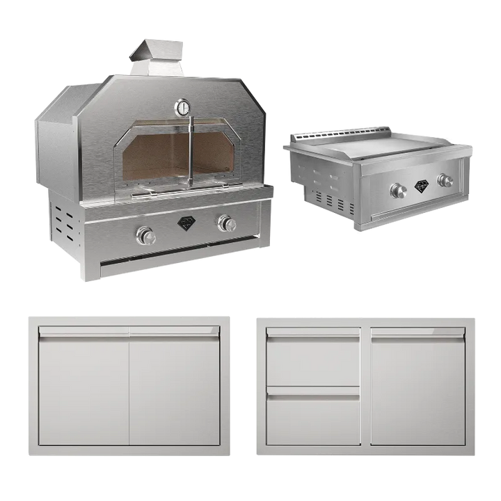 Diamond Pizza Oven Signature Collection 3 with 36" pizza oven and 30" griddle.