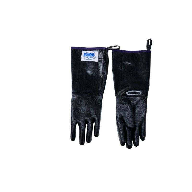 Fryer Black Brushed Canvas Rough Grip Gloves back and front