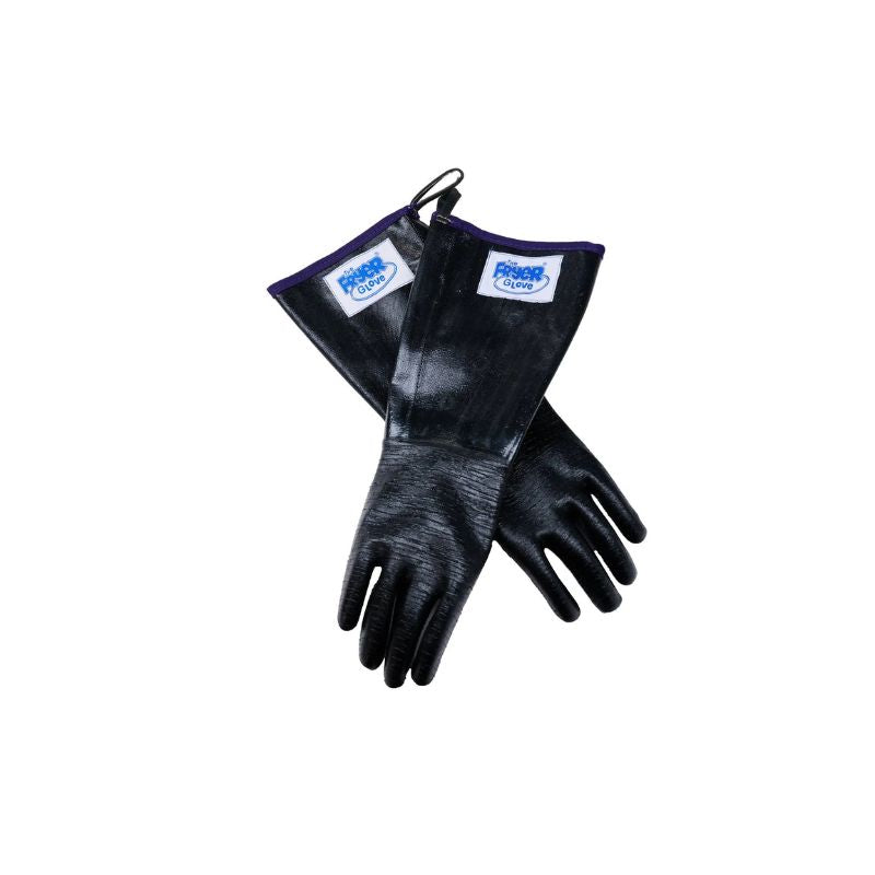 Fryer Black Brushed Canvas Rough Grip Gloves backs