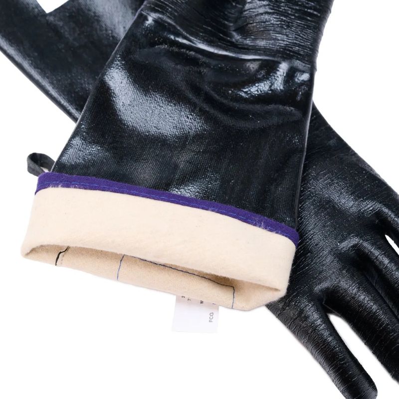 Fryer Black Brushed Canvas Rough Grip Gloves cuff